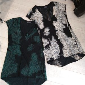 2 Distressed Leopard Shirts